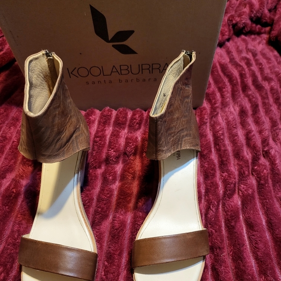 KOOLABURRA Ankle Strap Peonie Leather Heeled Sandals Santa Barbara size 11 size - Picture 2 of 8